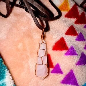 Rose Quartz double terminated pendant